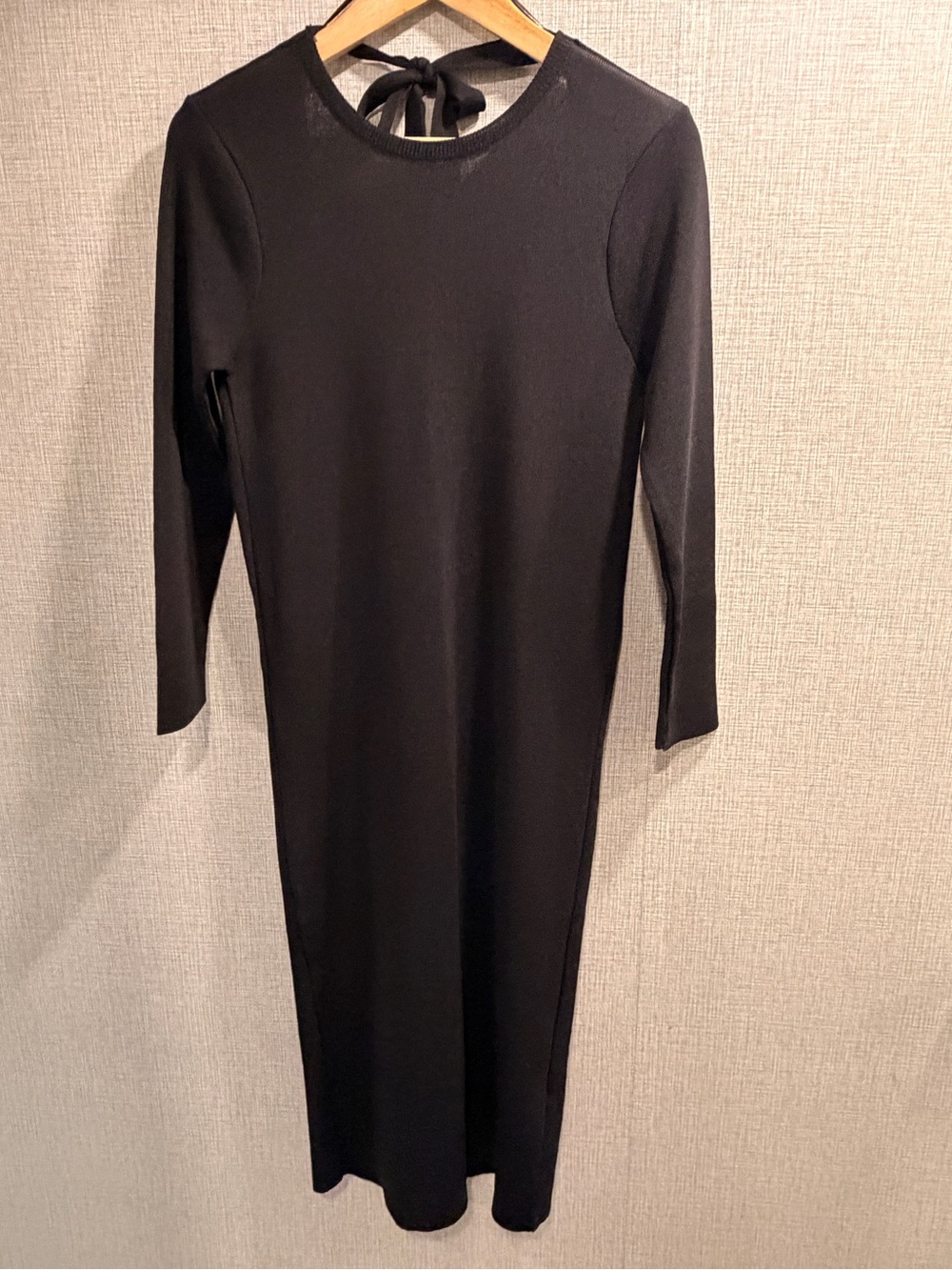 NWT Zara Knit Sweater Black Backless Midi Dress